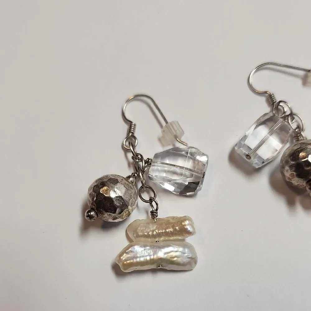 Sterling Silver Pearl Earrings - Picture 3 of 3